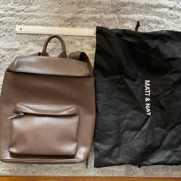 MATT&NAT Structured Backpack in Espresso Brown - Picture 4 of 7